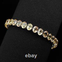 Estate Multicolor Sapphire Rare 36.40Ct 925 Sterling Silver Handmade Bracelets