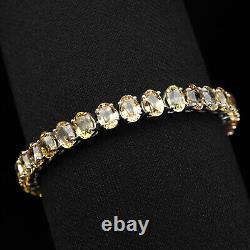 Estate Multicolor Sapphire Rare 36.40Ct 925 Sterling Silver Handmade Bracelets