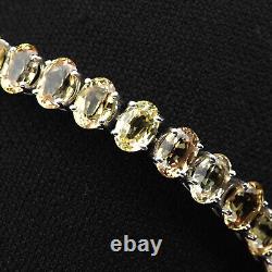 Estate Multicolor Sapphire Rare 36.40Ct 925 Sterling Silver Handmade Bracelets