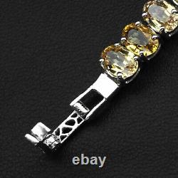 Estate Multicolor Sapphire Rare 36.40Ct 925 Sterling Silver Handmade Bracelets