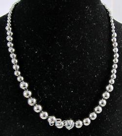Estate Rare Vintage Natural Bright Dark Gray Hematite Bead Choker Necklace