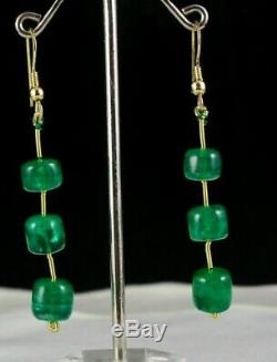 Exclusive Natural Zambian Emerald Beads 6 Pcs 31.80 Carats Rare Gemstone Earring