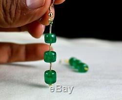 Exclusive Natural Zambian Emerald Beads 6 Pcs 31.80 Carats Rare Gemstone Earring