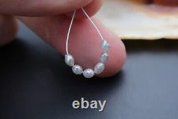 Exquisite Rare Genuine Diamond Beads Natural Silver Colors Faceted Beads