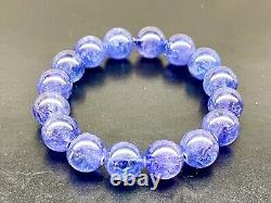 Exremely Rare Large Top Quality Tanzanite Blue Zoisite Beads Bracelet 12.1mm