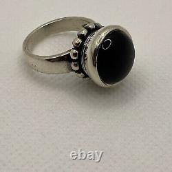 Extremely Rare James Avery Sterling Silver Beaded Onyx Ring