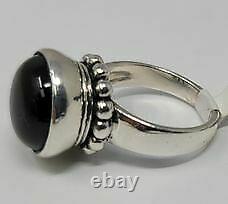 Extremely Rare James Avery Sterling Silver Beaded Onyx Ring size 6