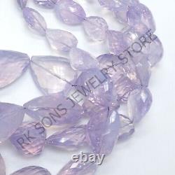 Extremely Rare Natural Lavender Quartz Faceted Nugget Shape Gemstone Beads