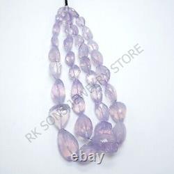 Extremely Rare Natural Lavender Quartz Faceted Nugget Shape Gemstone Beads