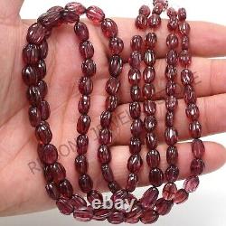 Extremely Rare Natural Red Garnet Beads, Mozambique Garnet Carved Oval Gemstone
