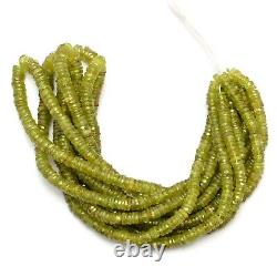 Extremely Rare Natural Sphene Titanite 5mm-7mm Faceted Heishi Beads 16 Strand