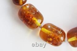 Extremely rare Antique Amber barrel necklace from prominent estate collection