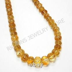Extremely rare Natural Carved Citrine Beads, Citrine carved rondelle beads 16