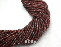 Extremely rare Natural Red Zircon Faceted Rondelle Shape Gemstone Beads