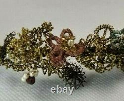 Fine Rare Antique Circular Headpiece Decorated With Small Beads And Stones