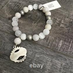 French Kande Immaculate Heart Bracelet Custom Linen Crystal Bead Stone Mix RARE