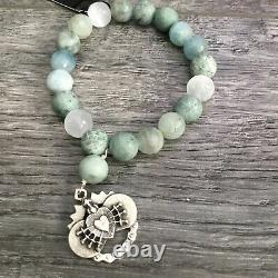 French Kande Immaculate Heart Bracelet Custom Seaside Crystal Bead Stone RARE