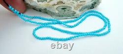 GORGEOUS ALL NEW RARE AAAA+ SLEEPING BEAUTY GEM BLUE TURQUOISE BEAD STRAND 16in