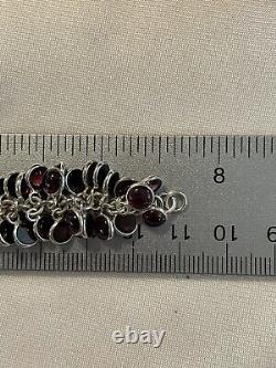 Garnet Stone Beaded Cha-Cha Bracelet RARE B1049 Genuine Garnets