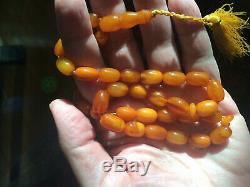 Genuine Natural Amber Islamic Prayer Beads 26g One Stone Very Rare