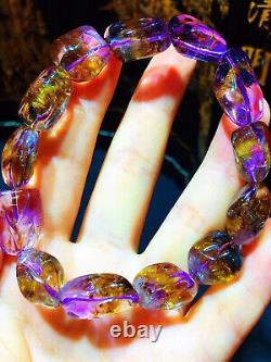 Genuine Natural Auralite 23 Super Eight Crystal Beads Rare Bracelet AAA