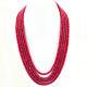 Genuine Rare 1010.00 Cts Earth Mined 5 Line Red Ruby Beads Necklace Big Deal
