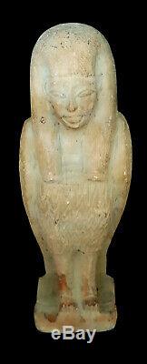 Giant Horus Sculpture Egyptian Antique Bead Ra Carved Stone Rare Ushabti Figure