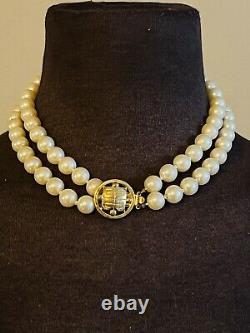 Givenchy Bijoux Necklace VTG Pearl beaded Multi iconic Rare Logo gold collar 80s