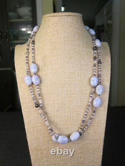 Gorgeous RARE David Yurman Tweejoux lace agate amethyst sterling necklace $2150