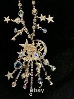 Gorgeous Rare Vintage Kirks Folly Pixie Palace Necklace Lots Of Charms Aurora