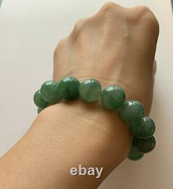 Grade A Natural Jade Jadeite Beads Bracelet Large Size Bead Rare