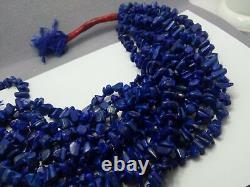 Grade A polished tumbled beading rare Lapis Lazuli un-dyed beading strands 11pc