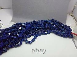 Grade A polished tumbled beading rare Lapis Lazuli un-dyed beading strands 11pc