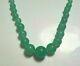 Green Jade Necklace. Rare Graduated 6 14 Mm Beads. 22 Sterling Silver Clasp
