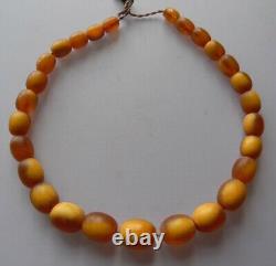 HIGH CLASS RARE Antique Natural Baltic Amber Butterscotch eggyolk Beads Necklace