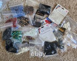 HUGE 15lb Lot Of Various Jewelry Making Beads Crystal Stone Semi Rare Glass Seed
