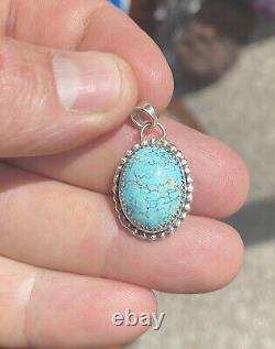 Handmade Natural Red Web Kingman Turquoise Sterling Silver Pendant Rare Stone