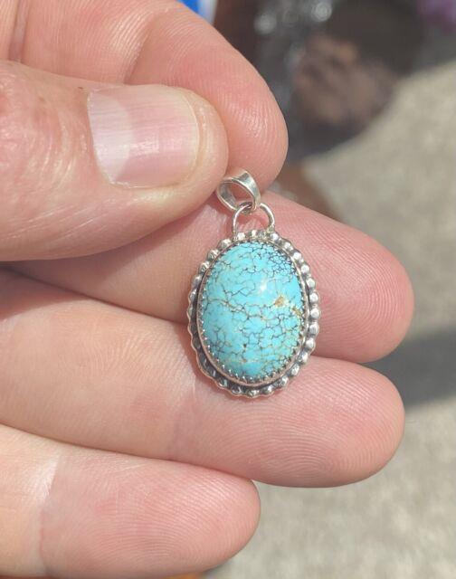 Handmade Natural Red Web Kingman Turquoise Sterling Silver Pendant Rare Stone