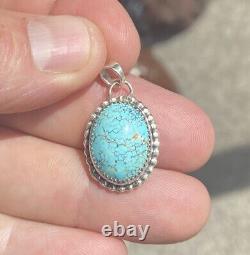 Handmade Natural Red Web Kingman Turquoise Sterling Silver Pendant Rare Stone