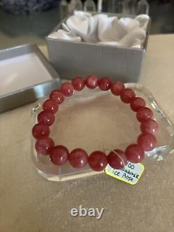 High Quality Rare Rhodochrosite Rose Ice Bracelet 10 Mm