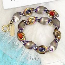 Holly Yashi Amethyst Gemstone Purple Niobium Link Gold Filled Bracelet RARE HTF