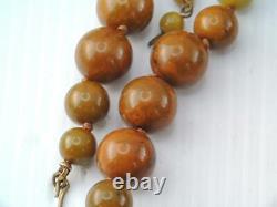Huge Rare Vintage Multi Colored Genuine Bakelite Bead Necklace