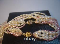 Incredible Quality Genuine Rare Pearls-necklace&bracelet-solid 14 Ct Gold Clasps