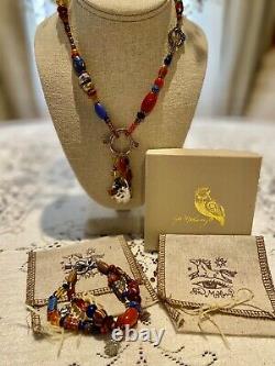 JES MAHARRY Pure Heart Sterling Gemstone Necklace Bracelet 2pc Collection RARE