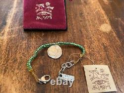 JES MAHARRY Sterling Silver Round Charm Green Turquoise Bracelet RARE NWT