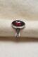 James Avery Retired Beaded Oval Garnet Ring Size 4.5 925 Rare
