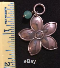 James Avery Spring Flower Green Chrysoprase Bead Pendant Rare Read Description