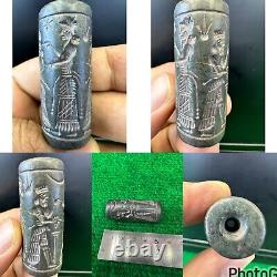 Jasper old rare cylinder seal intaglio royal unique Bead #i
