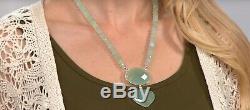 Jay King Light Green Serpentine Beaded Drop Necklace RARE NWT