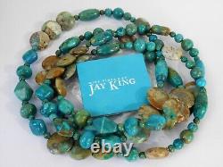 Jay King MF 42 Multi-Colored Turquoise Chrysocolla Necklace Rare Gem Silica